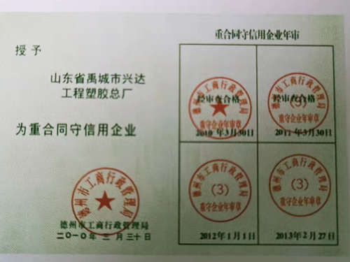 重合同守信用企業